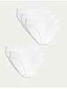 Marks & Spencer Baumwoll-Spitzenhöschen mit Lycra, 5er Pack Marks & Spencer weiß