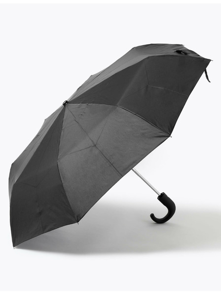 Marks & Spencer Regenschirm aus recyceltem Polyester mit gebogenem Griff und Windtech™ Marks & Spencer Schwarz