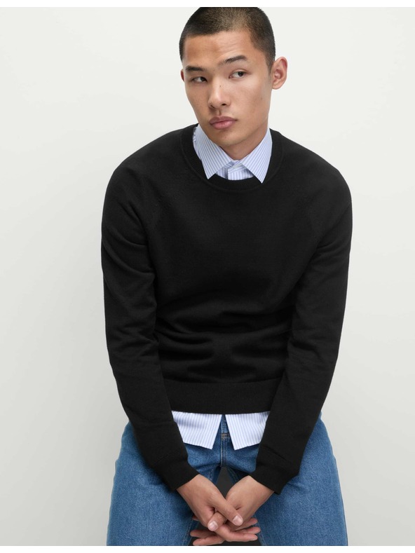 Marks & Spencer Pullover aus reiner Baumwolle, mit Rundhalsausschnitt von Marks & Spencer schwarz