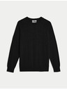 Marks & Spencer Pullover aus reiner Baumwolle, mit Rundhalsausschnitt von Marks & Spencer schwarz