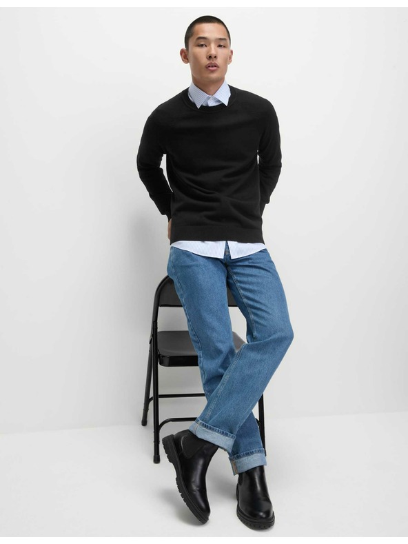 Marks & Spencer Pullover aus reiner Baumwolle, mit Rundhalsausschnitt von Marks & Spencer schwarz