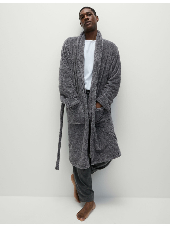 Marks & Spencer Flauschiger Bademantel Supersoft Marks & Spencer grau