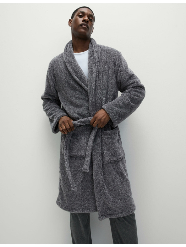 Marks & Spencer Flauschiger Bademantel Supersoft Marks & Spencer grau