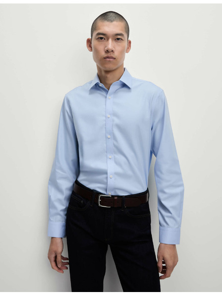 Marks & Spencer Baumwollhemd im klassischen Schnitt mit bügelleichter Ausrüstung von Marks & Spencer, blau