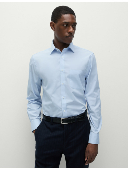 Marks & Spencer Hemd in schmalem Schnitt aus Baumwollmischung, 3 Stück Marks & Spencer blau