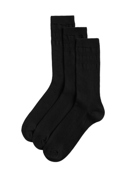 Marks & Spencer 3 Paar Socken mit feiner Kante Marks & Spencer schwarz