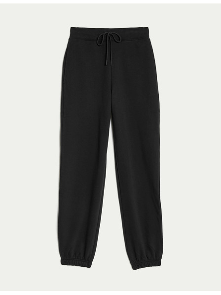 Marks & Spencer Jogginghose mit Bündchen, hohem Baumwollanteil und Kordelzug Marks & Spencer schwarz