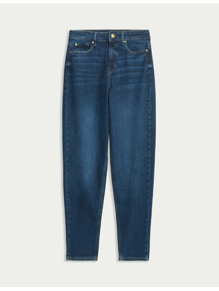 Marks & Spencer Mom-Jeans mit hoher Taille Marks & Spencer marineblau