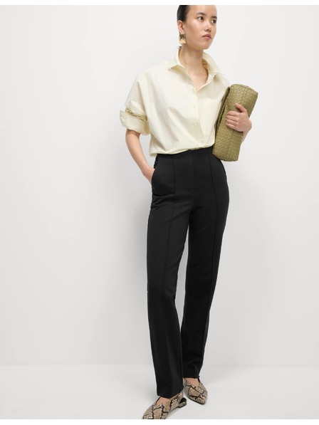 Marks & Spencer Jersey-Twill-Hose mit geradem Bein Marks & Spencer schwarz