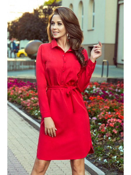 numoco Kleid mit Taschen - rot Numoco CAMILLE