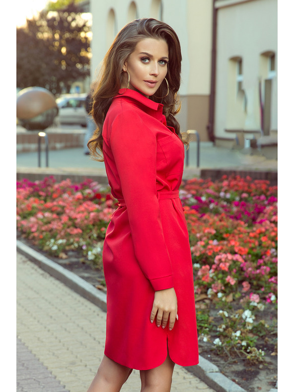 numoco Kleid mit Taschen - rot Numoco CAMILLE