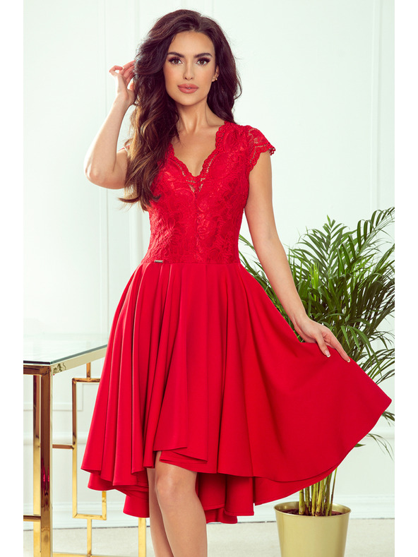 numoco Exklusives Kleid mit Spitze - rot Numoco PATRICIA