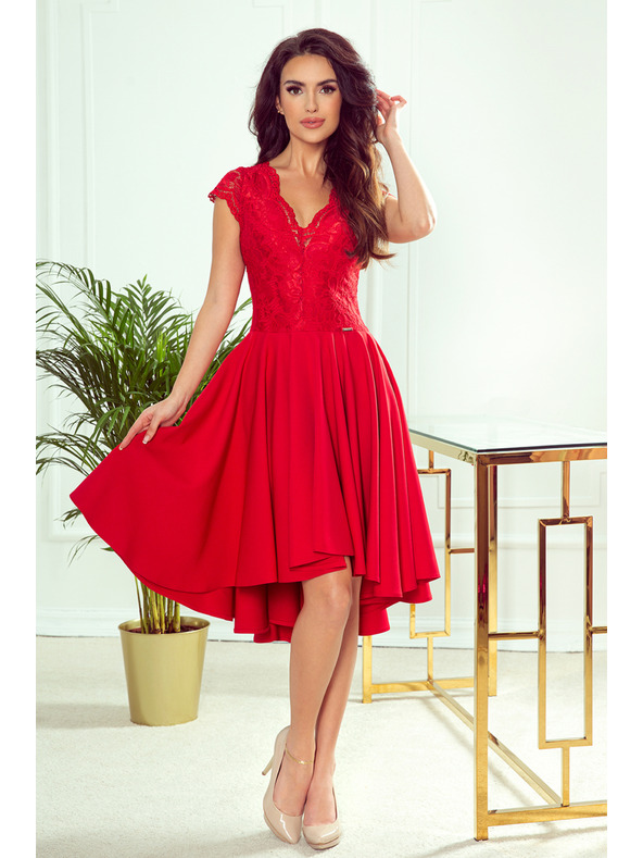 numoco Exklusives Kleid mit Spitze - rot Numoco PATRICIA
