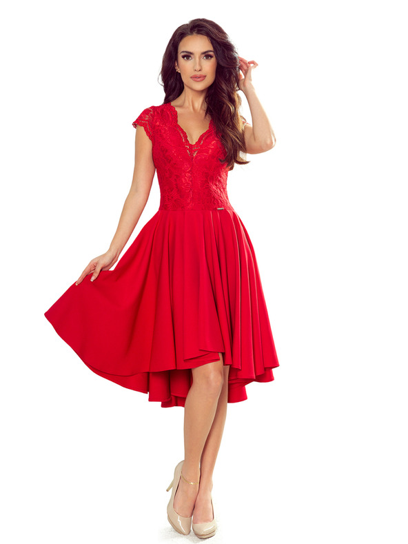 numoco Exklusives Kleid mit Spitze - rot Numoco PATRICIA