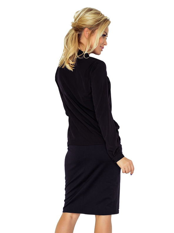 numoco Bluse mit Bindung - Schwarz