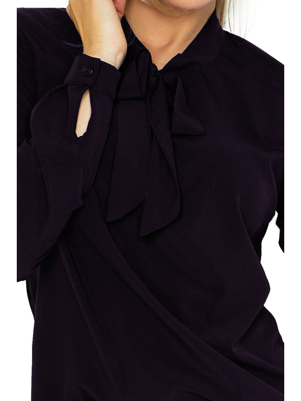 numoco Bluse mit Bindung - Schwarz