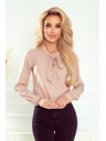 numoco Bluse mit Bindung - Beige