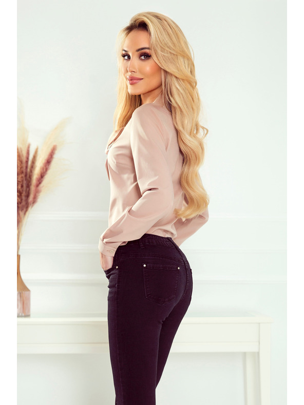 numoco Bluse mit Bindung - Beige