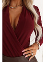 numoco Weinrote Damen-Body mit V-Ausschnitt