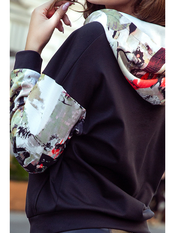 numoco Känguru-Hoodie mit farbigen Einsätzen