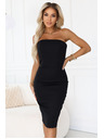 numoco Midikleid mit freien Schultern und Korsett - schwarz