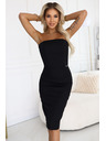 numoco Midikleid mit freien Schultern und Korsett - schwarz