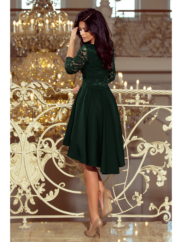 numoco NICOLLE - Exklusives Spitzenkleid - dunkelgrün
