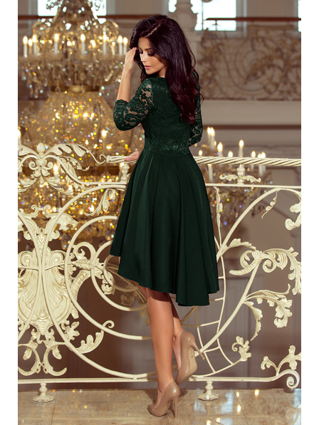 numoco NICOLLE - Exklusives Spitzenkleid - dunkelgrün