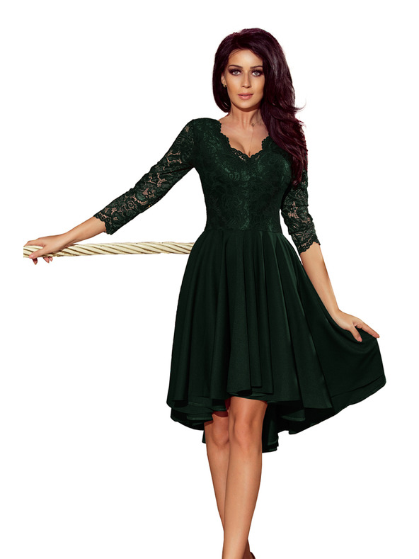 numoco NICOLLE - Exklusives Spitzenkleid - dunkelgrün