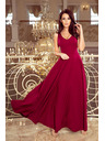 numoco CINDY langes Kleid mit Ausschnitt - bordeauxrot