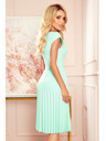 numoco LILA Plissiertes Kleid mit kurzen Ärmeln - Mintfarbe