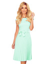 numoco LILA Plissiertes Kleid mit kurzen Ärmeln - Mintfarbe