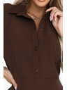 numoco SANDY Weites Hemdblusenkleid mit Gürtel - schokoladenbraun
