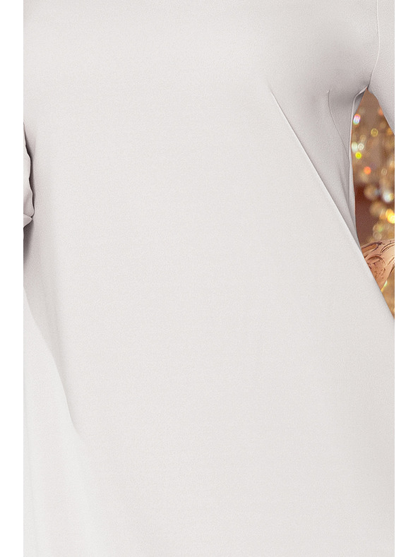 numoco LUCY - Plissiertes Komfortkleid - Grau