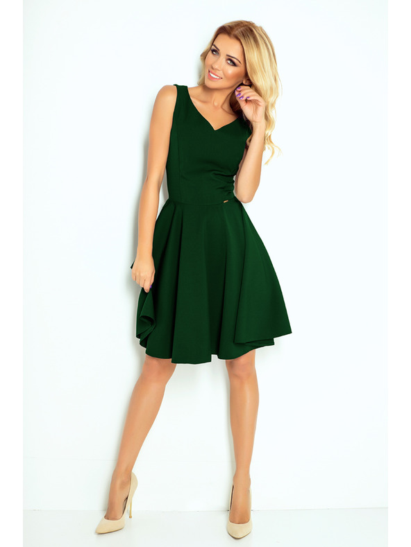 numoco Kleid - Herzausschnitt - Dunkelgrün