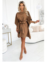 numoco SOFIA Schmetterlingskleid mit Taillenbindung - Cappuccino