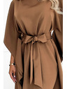 numoco SOFIA Schmetterlingskleid mit Taillenbindung - Cappuccino