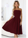 numoco VIVIENNE Korsett-Midi-Kleid für besondere Anlässe - Weinrot