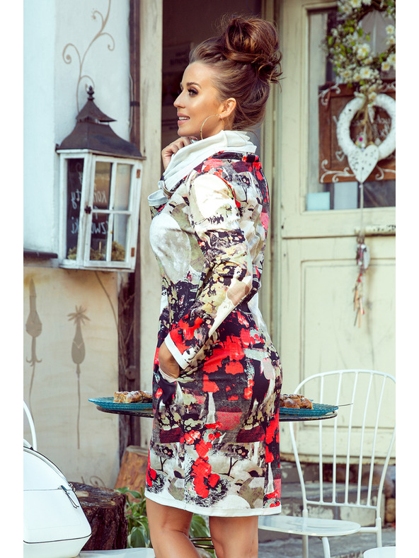 numoco IRENE Rollkragenkleid - Buntes Muster