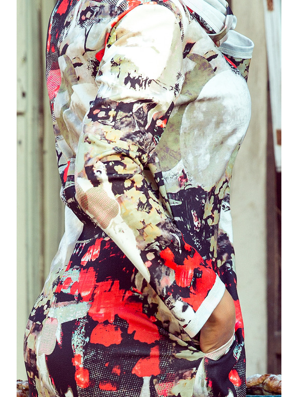 numoco IRENE Rollkragenkleid - Buntes Muster