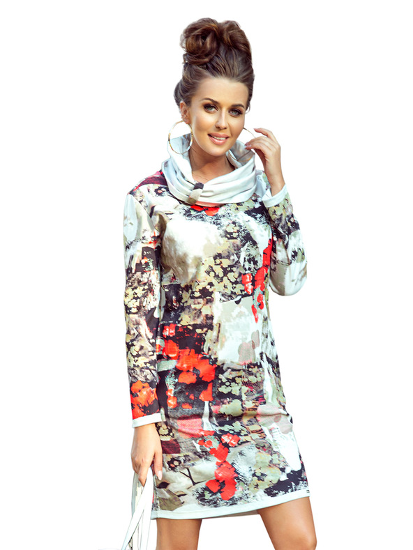 numoco IRENE Rollkragenkleid - Buntes Muster