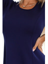 numoco Bequemes Trapezkleid mit langen Ärmeln - Dunkelblau