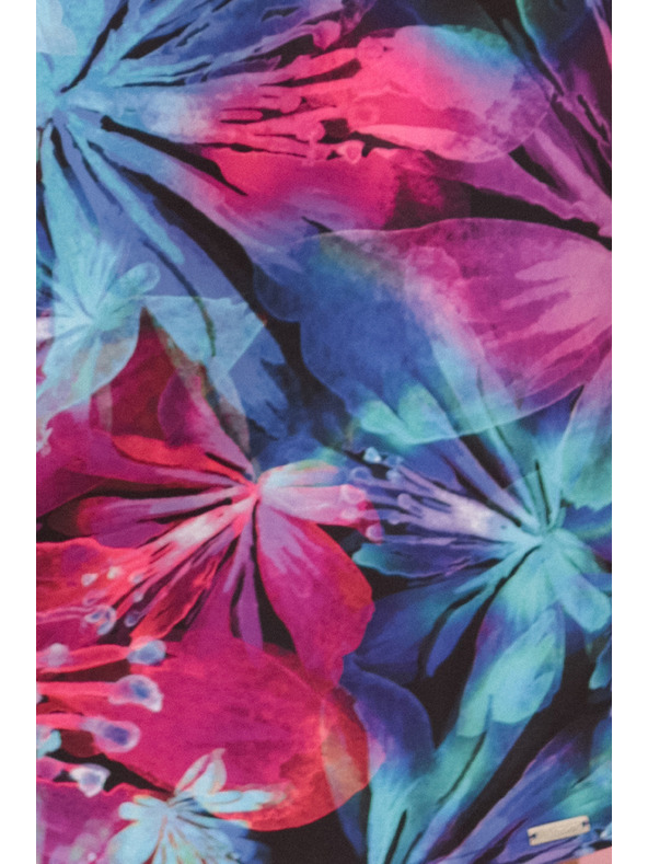 numoco LILA Blumenkleid mit Bindärmel