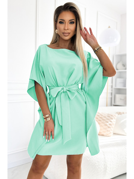 numoco SOFIA Damen-Schmetterlingskleid mit Taillengürtel - Mint