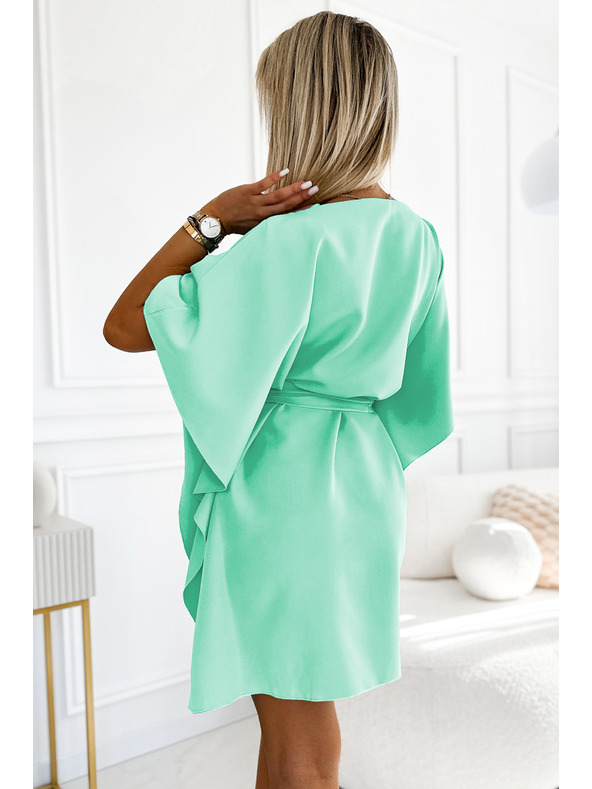 numoco SOFIA Damen-Schmetterlingskleid mit Taillengürtel - Mint