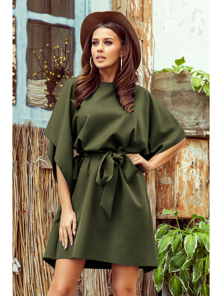 numoco SOFIA Schmetterlingskleid - KHAKI