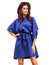 numoco SOFIA Schmetterlings-Kleid mit Taillenbindung - blau