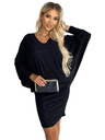 numoco Fledermauskleid mit Ausschnitt - schwarz mit Glitzer