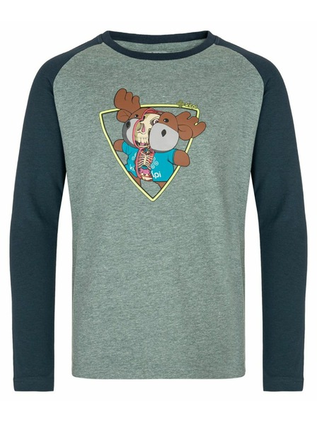 Kilpi Jungs Langarm Baumwoll-T-Shirt Kilpi SONIER-JB Dunkelgrün