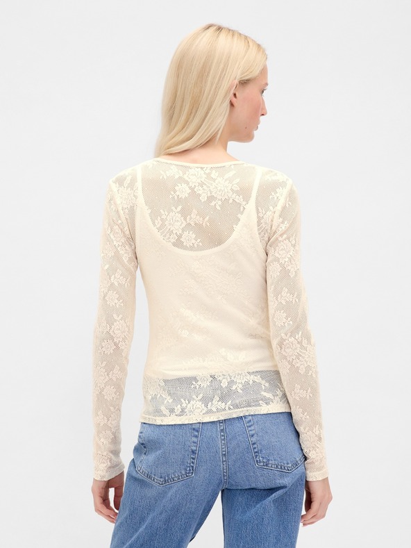 GAP Damen-Spitzen-Transparenz-Top GAP